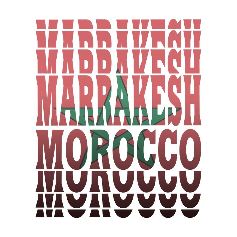 Conception de drapeau de Marrakech Maroc / idée cadeau