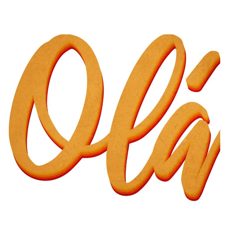 Olá Orange Script Tee