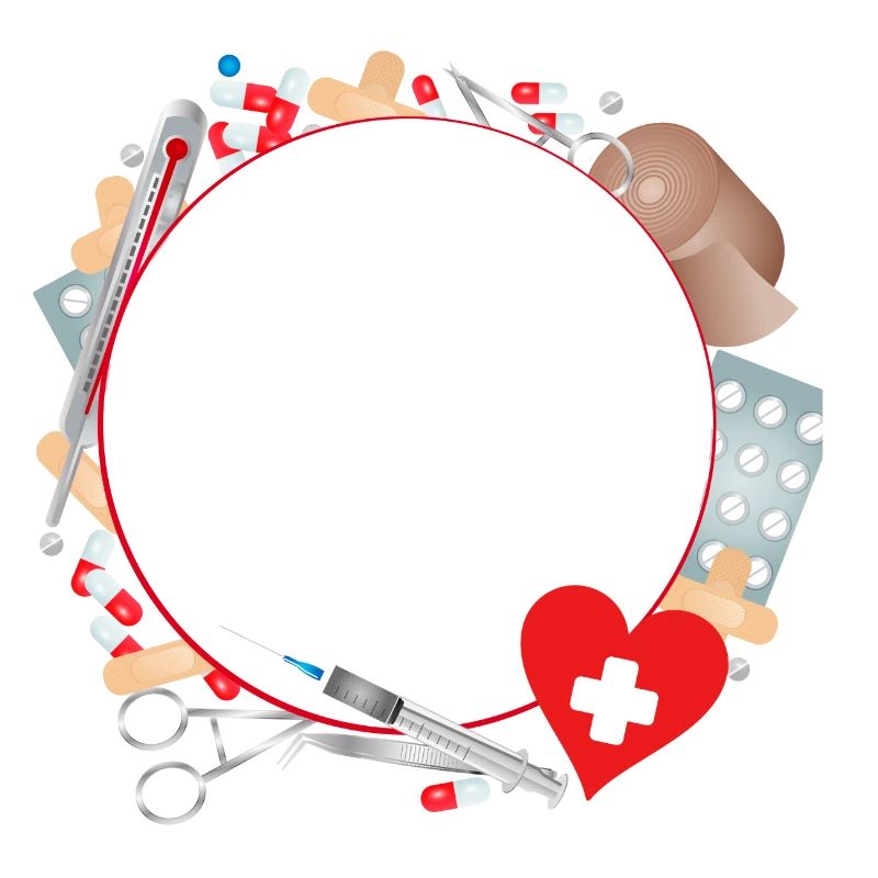 Erste Hilfe Set oder Reiseapotheke als Rahmen