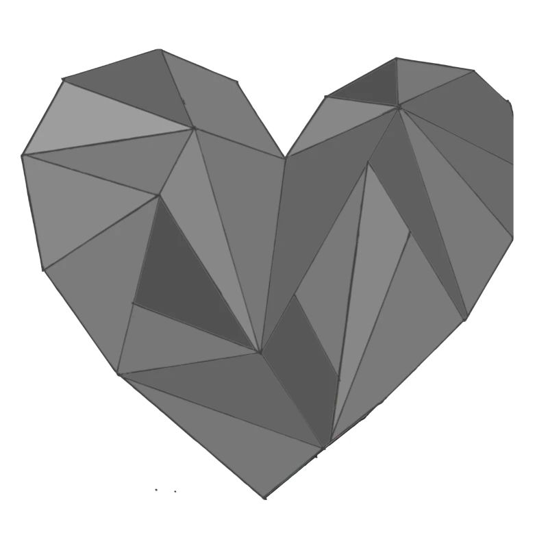 coeur nuances de gris