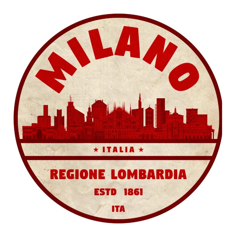 Milan Skyline Retro Abzeichen Lombardei