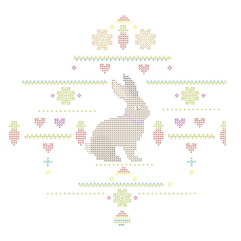 Easter motifs in knitting pattern style for Easter