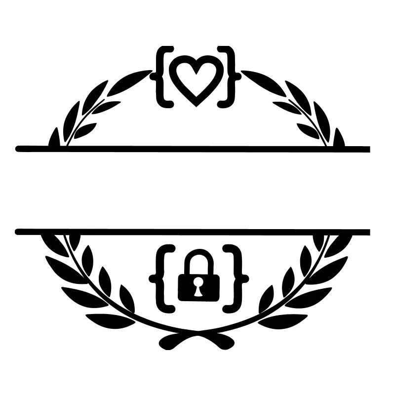 Code avec cœur et code avec cadenas couronne de laurier m