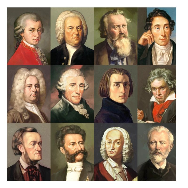 12 classical composers ... from Bach to Wagner