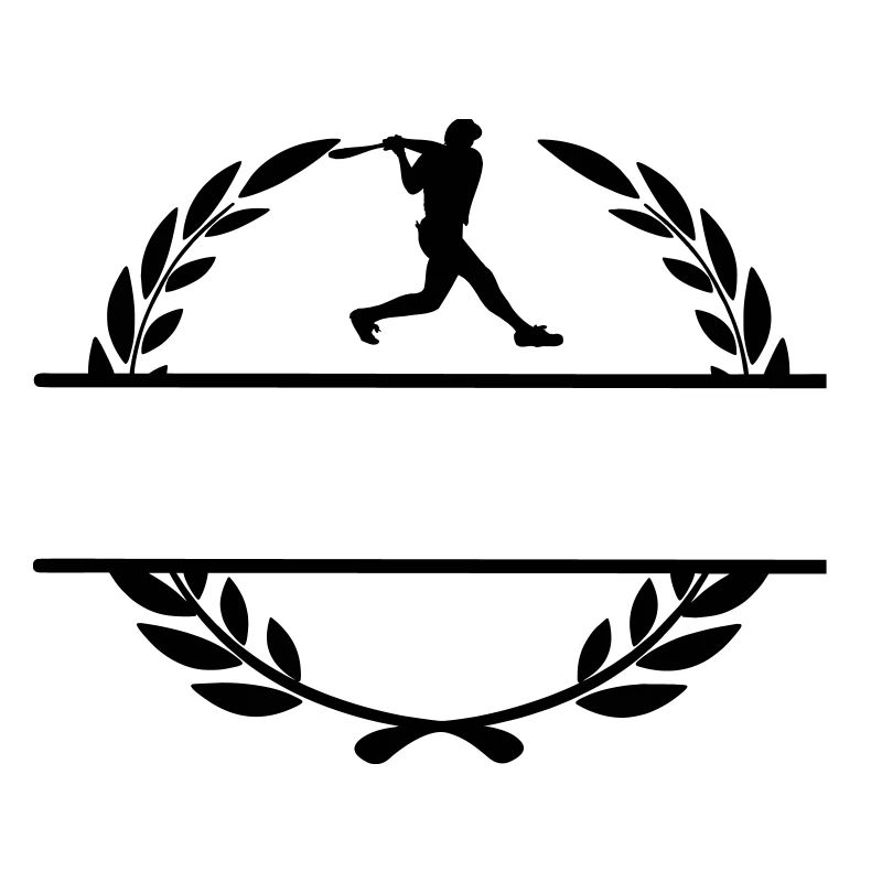 Baseball player hitter monogram