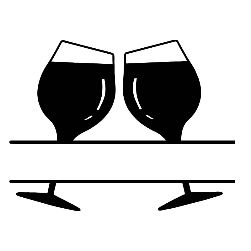 Prost Weingläser als Textnamen-Banner
