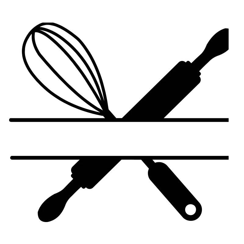 Banner text rolling pin and whisk