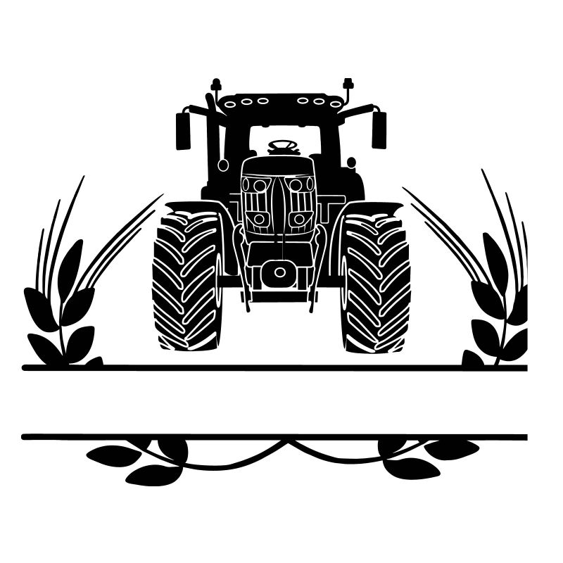 Ackerschlepper mit Getreidehalmen