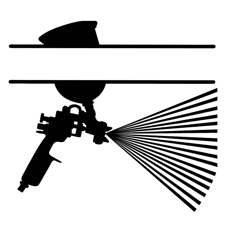 Spray mit Farbbecher Textbanner