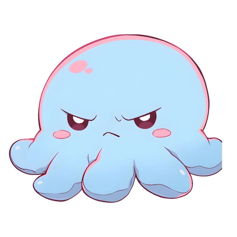 Blue grumpy octopus