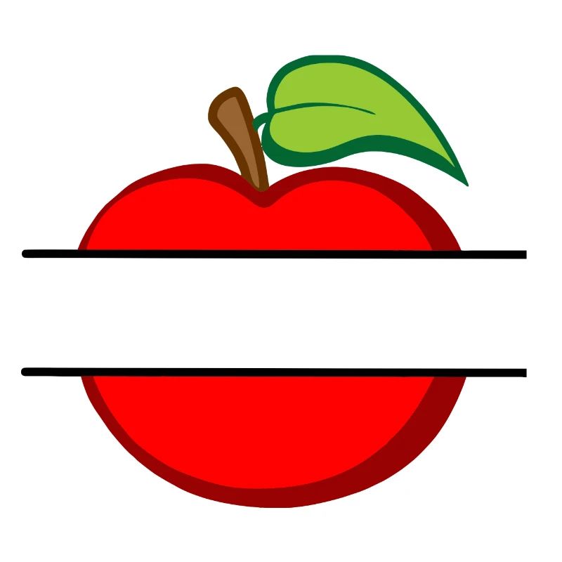 Red apple text cutout in apple