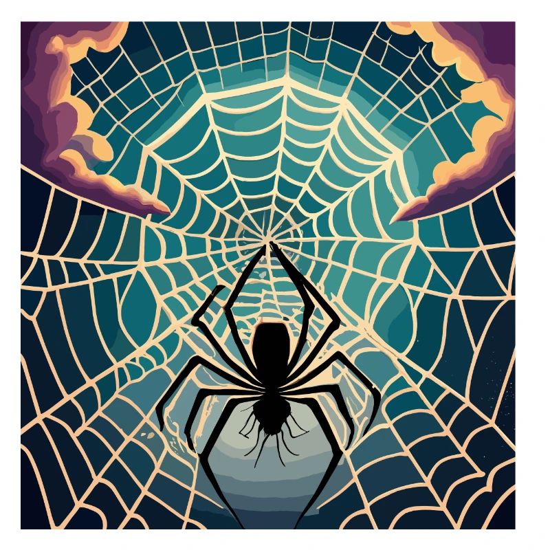 A spiderweb spider moon