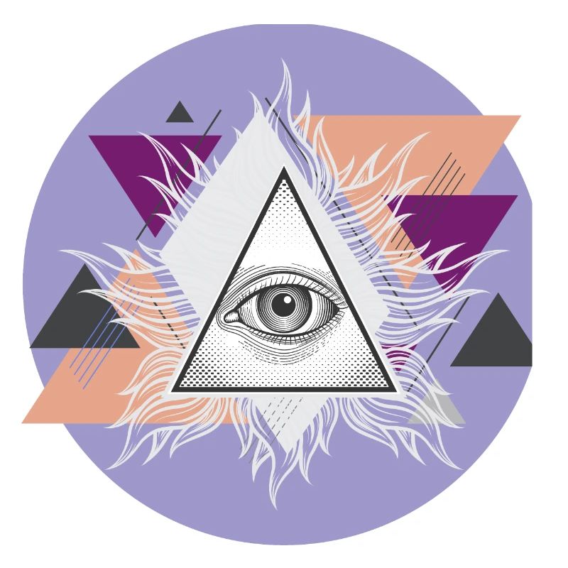 Geometric Triangular Eye with Auras