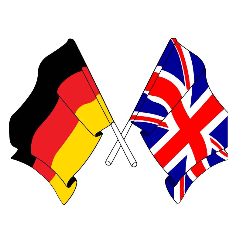 Drapeau de l’Allemagne et drapeau de l’Angleterre