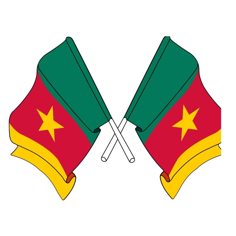Two flags Cameroon