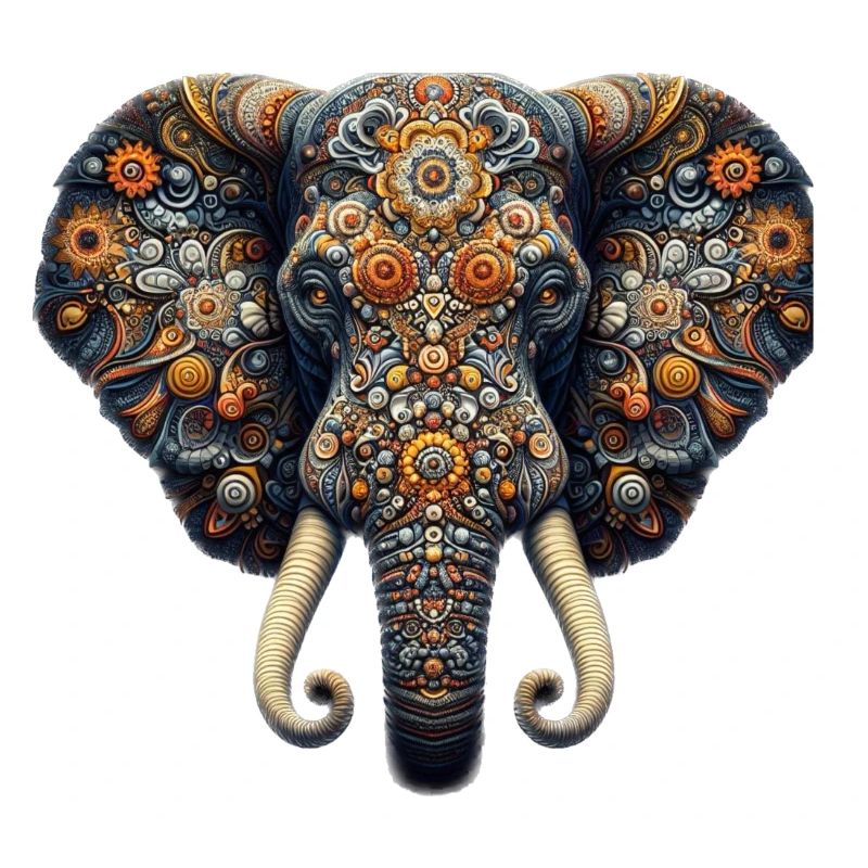 Éléphant décoré dans le style mosaïque