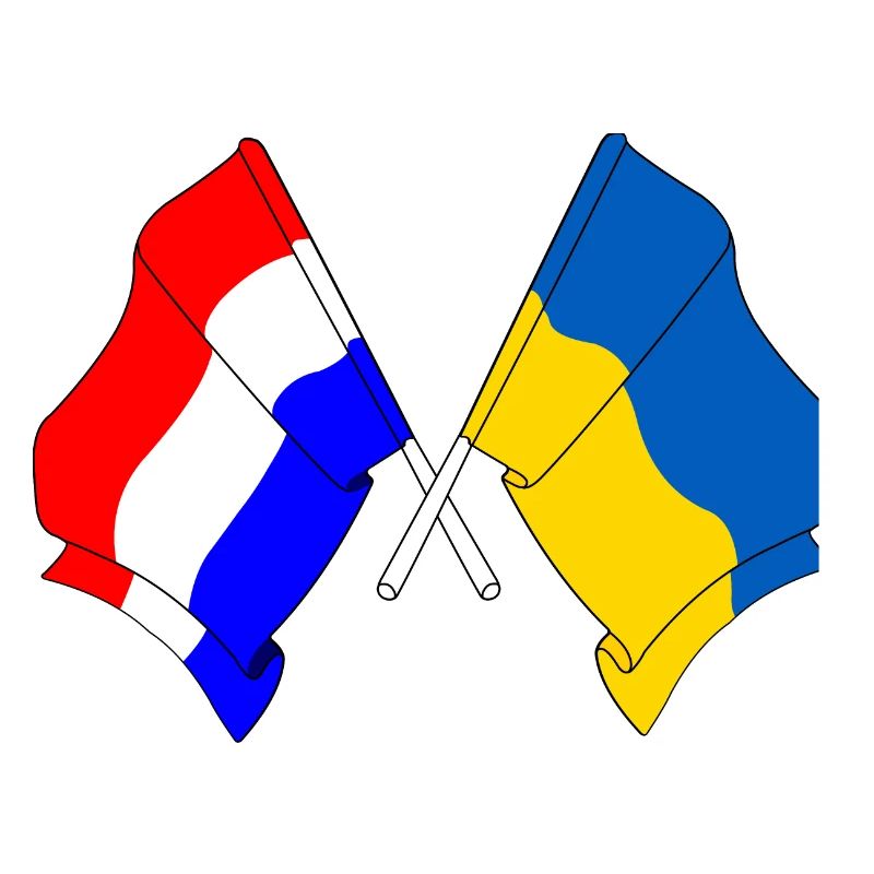 Drapeau des Pays-Bas et drapeau de l’Ukraine