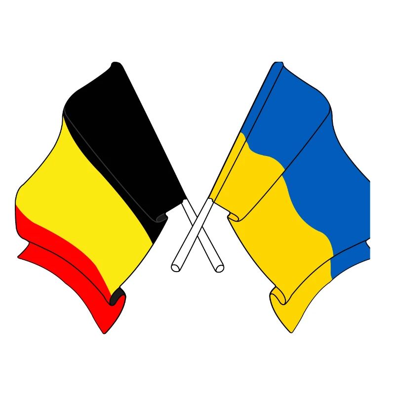 Drapeau de la Belgique, drapeau de l’Ukraine