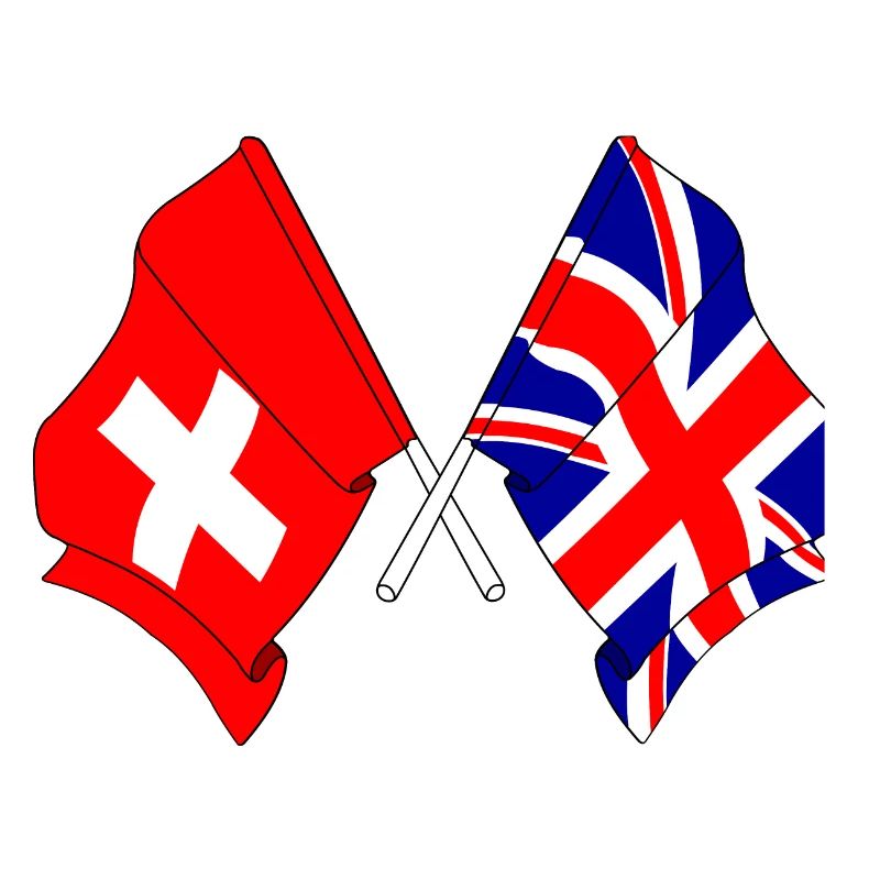 Drapeau Suisse, drapeau Angleterre
