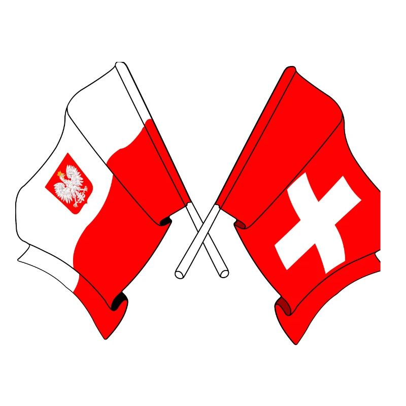 Drapeau de la Pologne, drapeau de la Suisse
