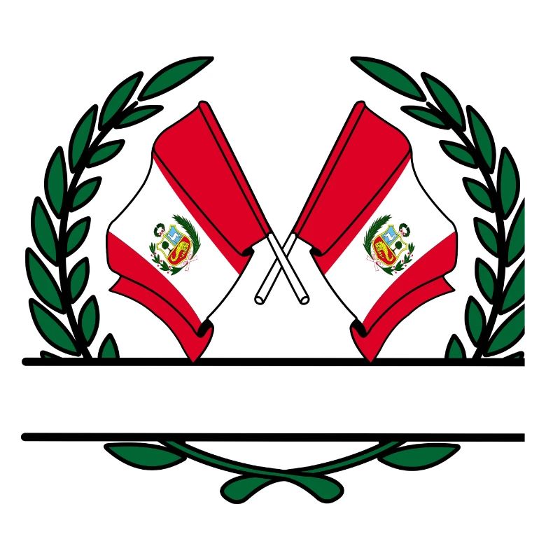 Flags Peru laurel wreath banner