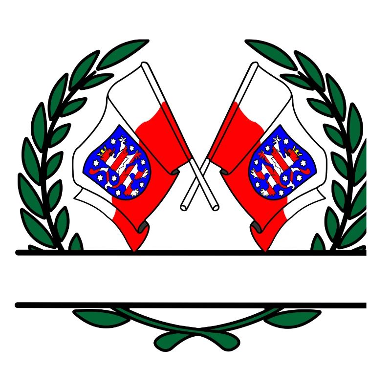 Flags Thuringia laurel wreath banner
