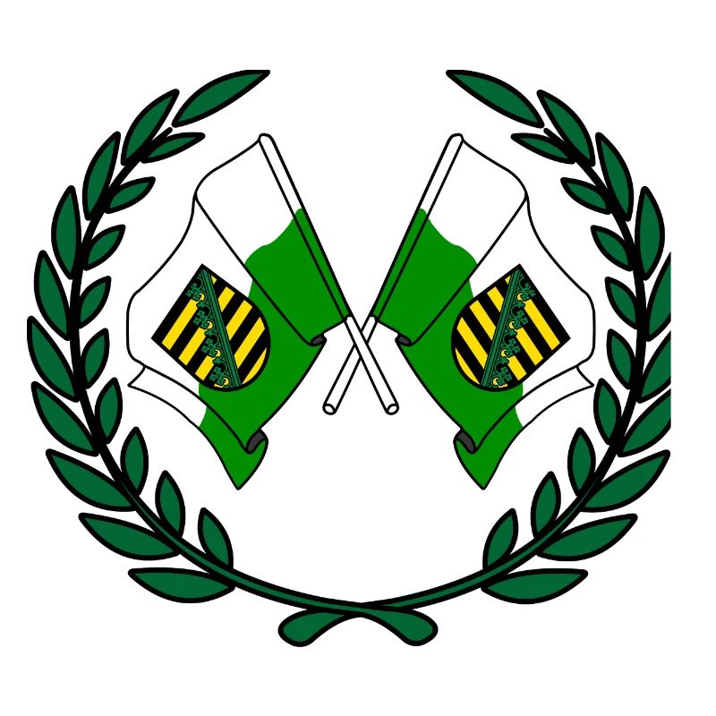 Drapeaux Couronne de laurier de Saxe