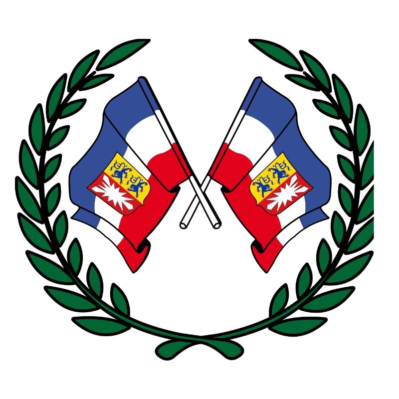 Flags Schleswig Holstein laurel wreath