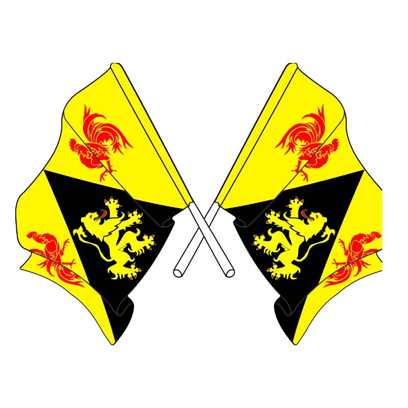 Two flags Walloon Brabant Belgium