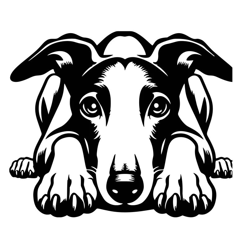 Whippet Head with Paws