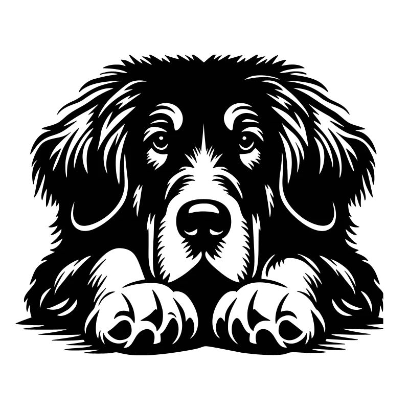 Tibetan Great Dane Head with Paws