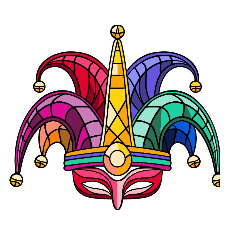 Masque de Fool’s Cap Coloré – Carnaval Carnaval
