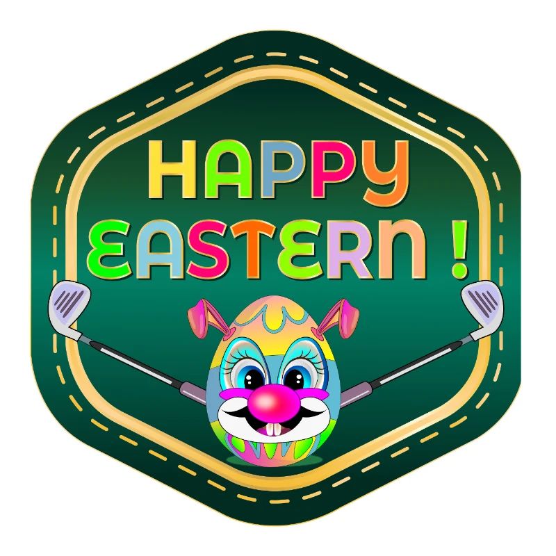 HAPPY EASTERN EGGS PLAYING GOLF