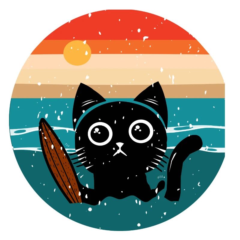Surfende Katze