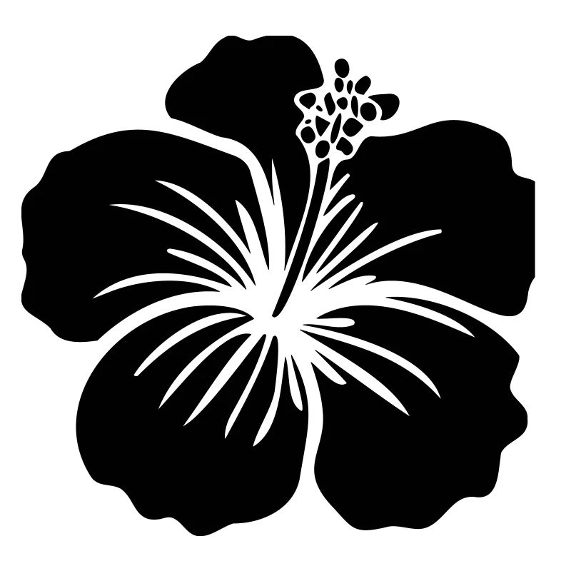 Hibiskus Blume – SVG Schwarz oder Weiß Icon Symbol
