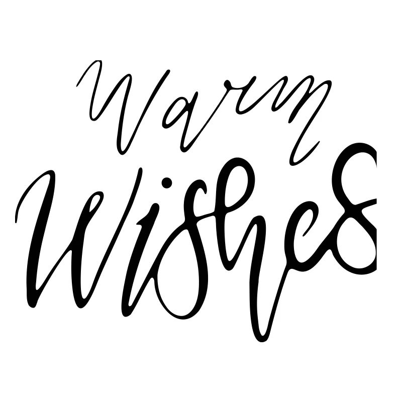 Warm Wishes – Lettrage à la main Design multicolore Var