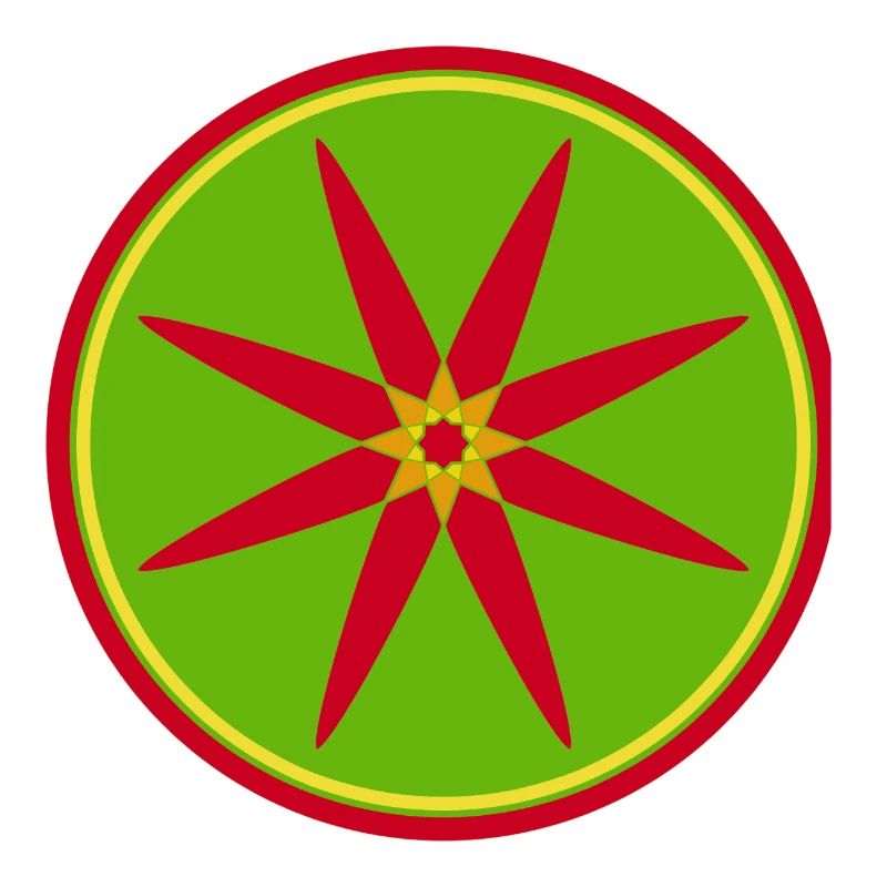 Stylisches Mandala mit roten Blättern