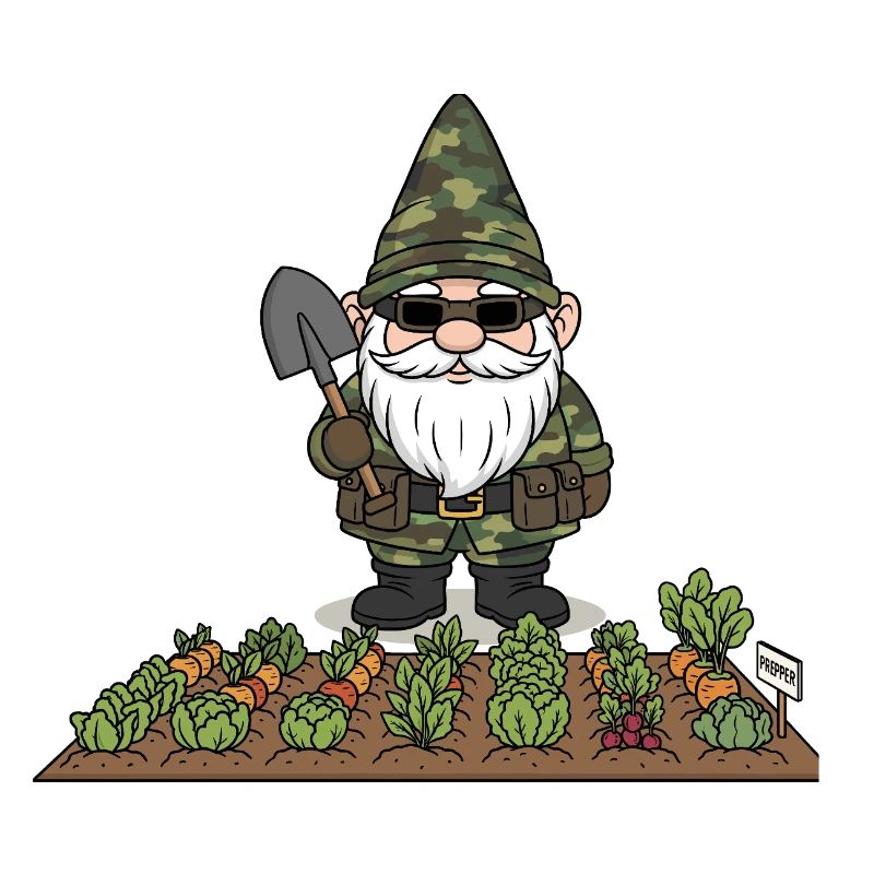 Gnome Prepper dans le potager