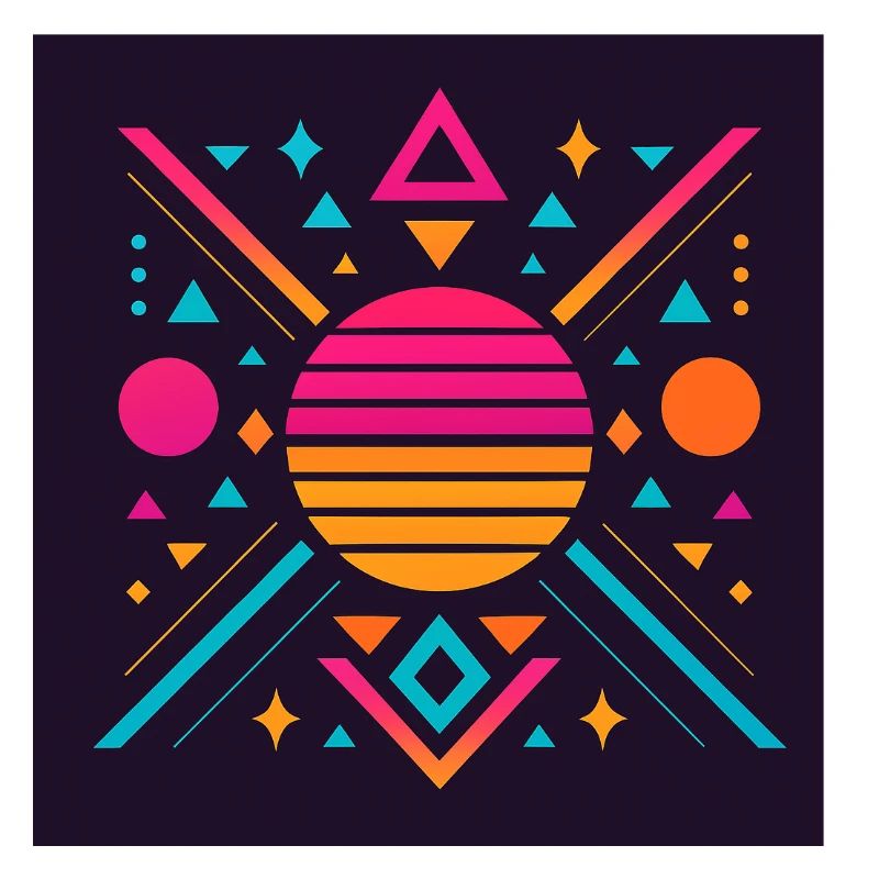 Synthwave geometric pattern