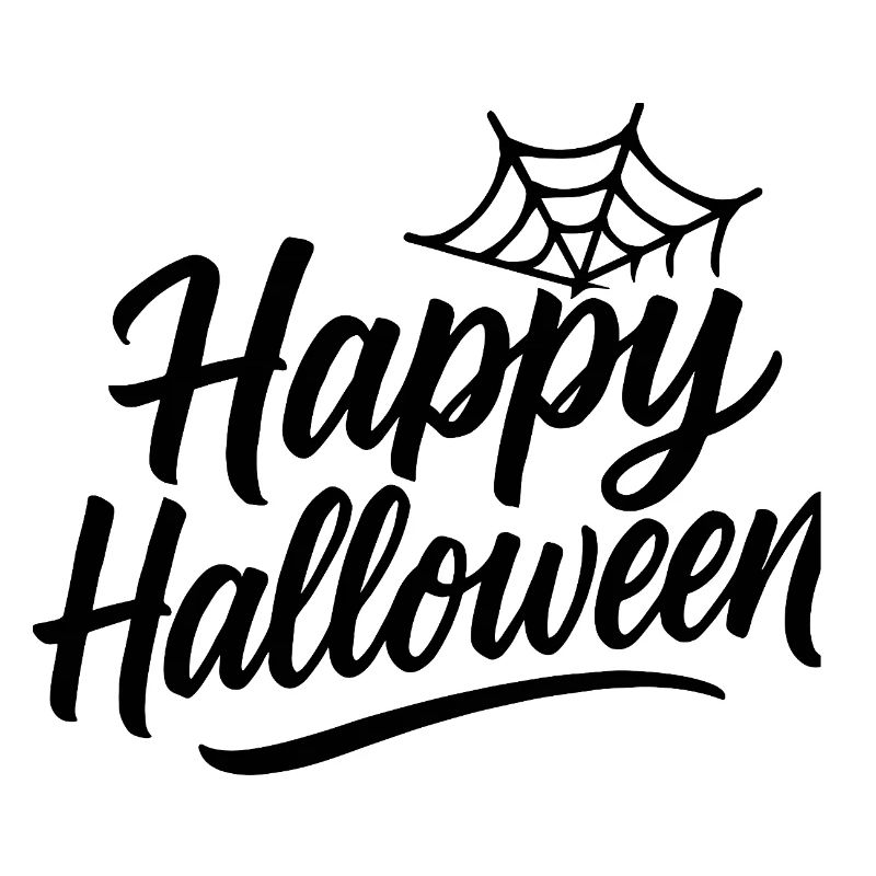 Happy Halloween with spider web design