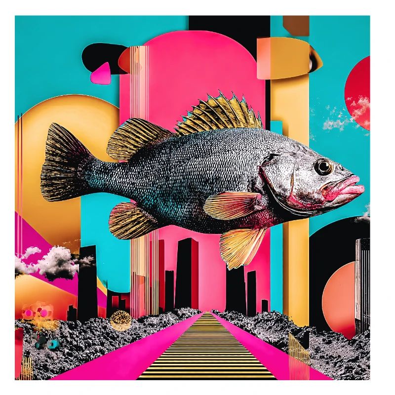 Floating Fish, Creative Collage