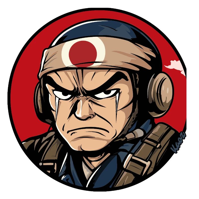 Krieger Samurai Cartoon Design