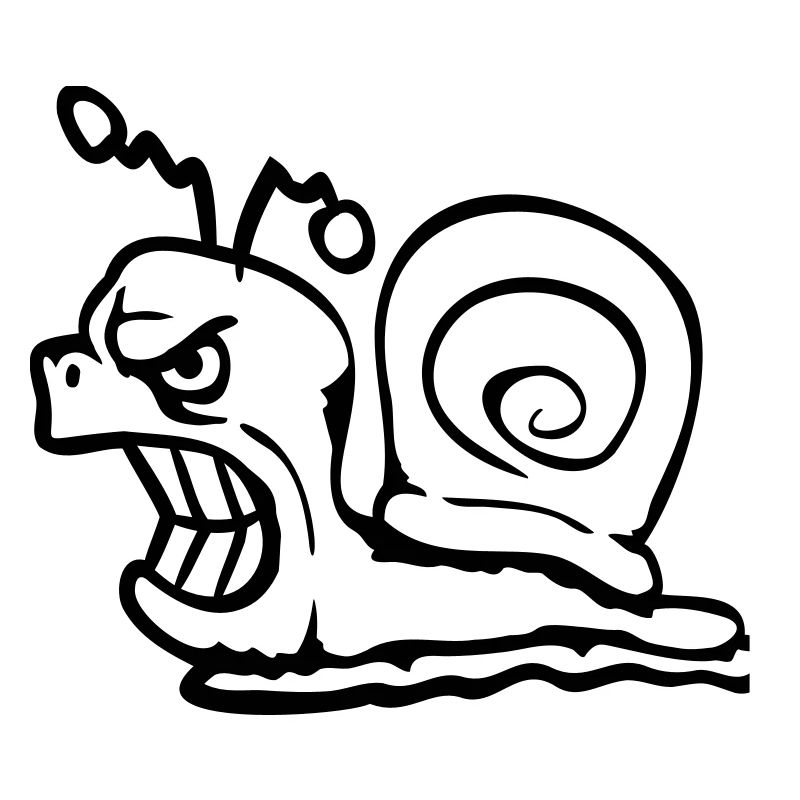 Snail Evil Angry Attack Teeth Grinding Sour