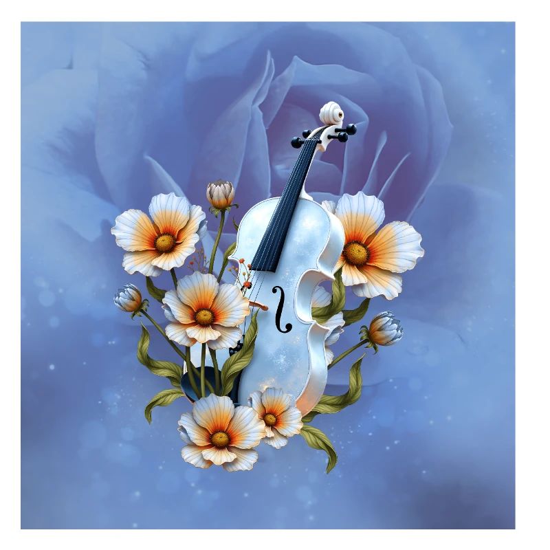Violon Celeste à fleurs