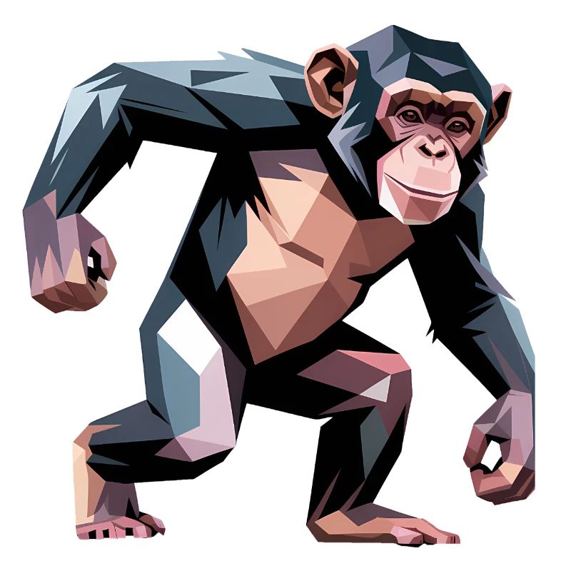 Monkey - Cooles Low-Poly-Logo