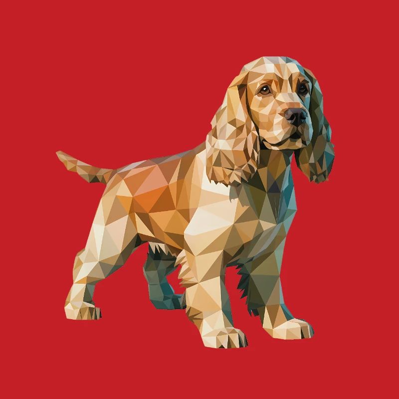 Cocker Spaniel - Cooles Low-Poly-Logo