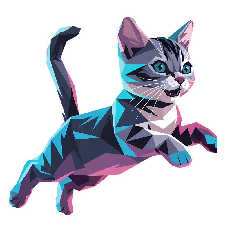 Chaton - Cool Low Poly Logo