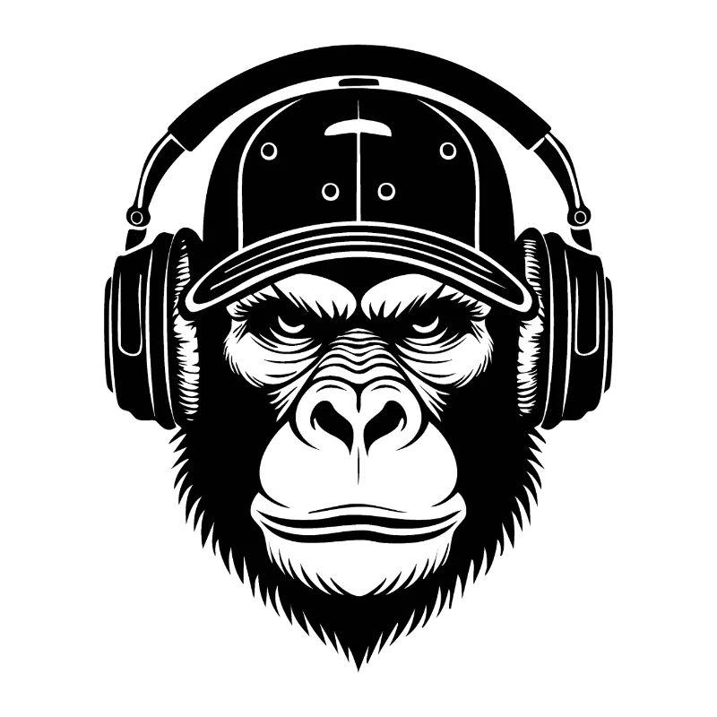 Monkey Head DJ Shirt – Turntable Scratch Look