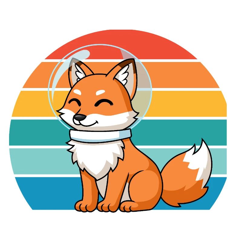 Astronauts Retro Predator Red Fox Fox Lover