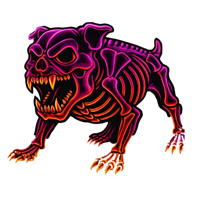 Neon Skeleton Dinosaur